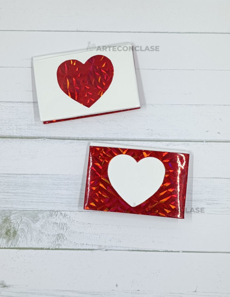 Tarjetero Corazón Holográfico Rojo