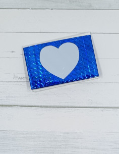 Tarjetero Corazón Holográfico Azul 2
