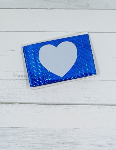 Tarjetero Corazón Holográfico Azul