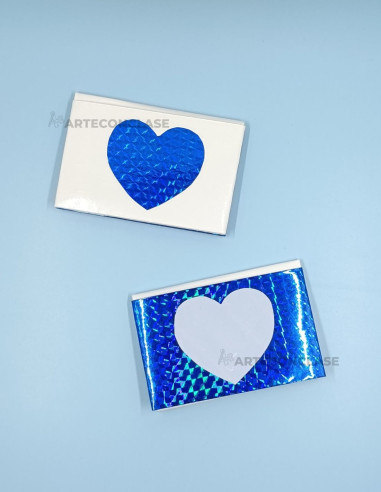 Tarjetero Corazón Holográfico Azul