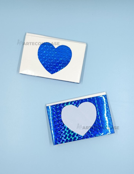 Tarjetero Corazón Holográfico Azul