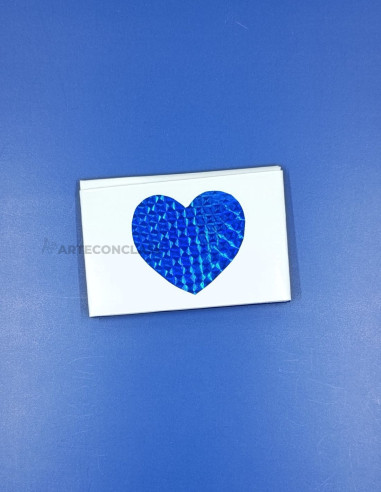 Tarjetero Corazón Holográfico Azul