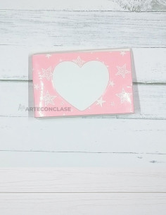 Tarjetero Corazón Rosa