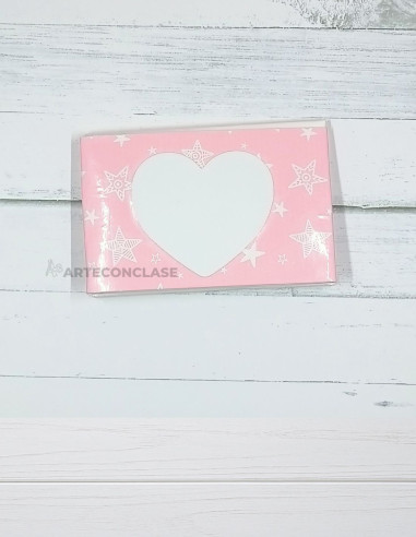 Tarjetero Corazón Rosa