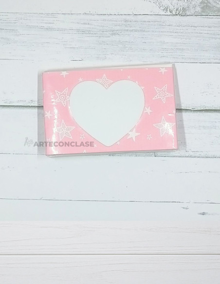 Tarjetero Corazón Rosa