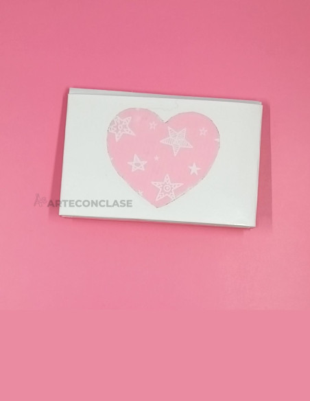 Tarjetero Corazón Rosa