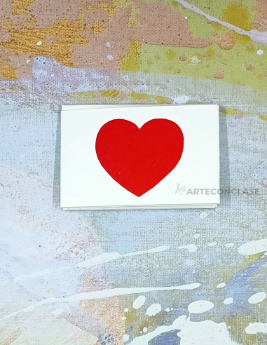 Tarjetero Corazón Terciopelo Rojo