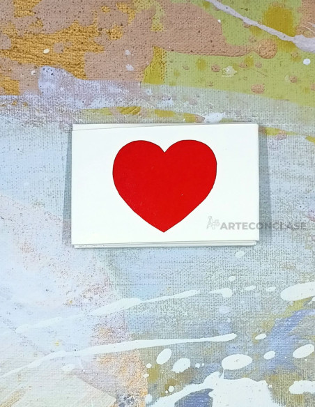 Tarjetero Corazón Terciopelo Rojo