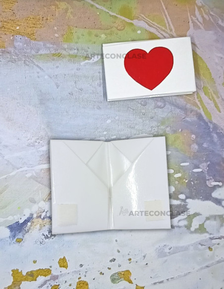 Tarjetero Corazón Terciopelo Rojo