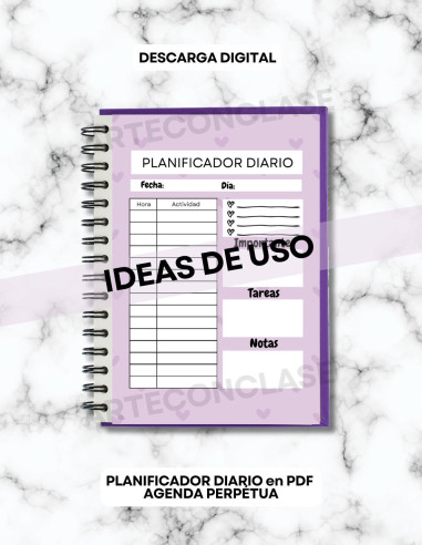Planificador diario 1 - Colores Pastel - PDF imprimible