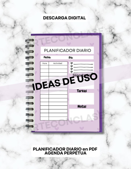 Planificador diario 1 - Colores Pastel - PDF imprimible