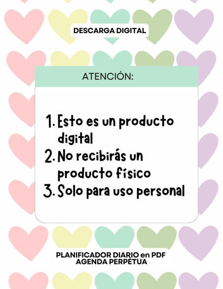Planificador diario 1 - Colores Pastel - PDF imprimible