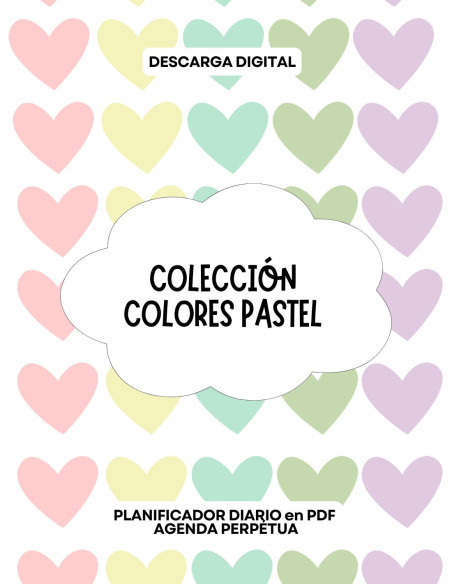 Planificador diario 1 - Colores Pastel - PDF imprimible
