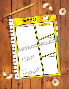Planificador diario 1 - Estilo Cómic -PDF imprimible