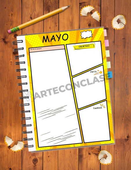 Planificador diario 1 - Estilo Cómic -PDF imprimible