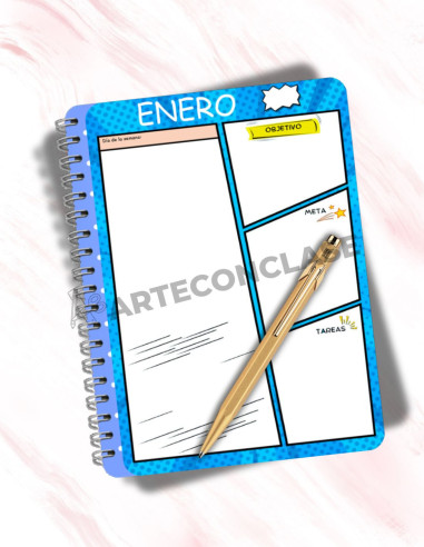 Planificador diario 1 - Estilo Cómic -PDF imprimible