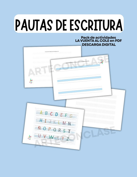 SUPER PACK La vuelta al cole 1 | fichas educativas, escritura, lógica y manualidades (PDF)