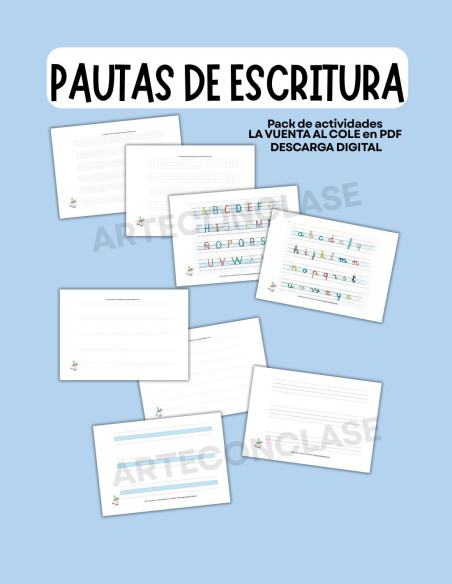 SUPER PACK La vuelta al cole 1 | fichas educativas, escritura, lógica y manualidades (PDF)