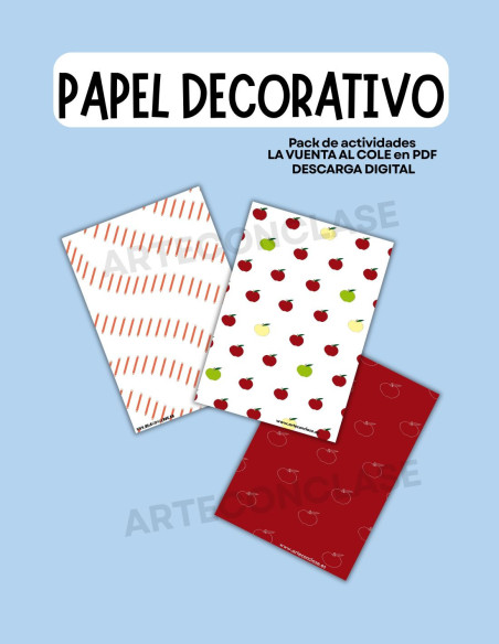 Papeles decorativos | Pack Especial La vuelta al cole 1
