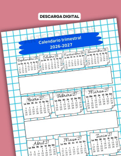 Calendario Trimestral 2026-2027 - PDF Imprimible 2