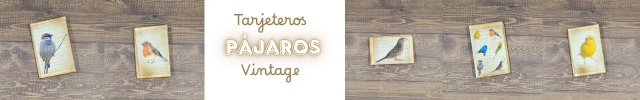 Tarjeteros Pájaros Vintage