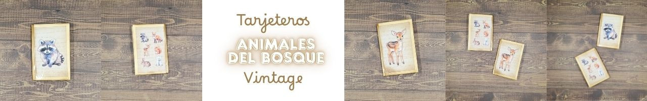 Tarjeteros Animales del Bosque Vintage